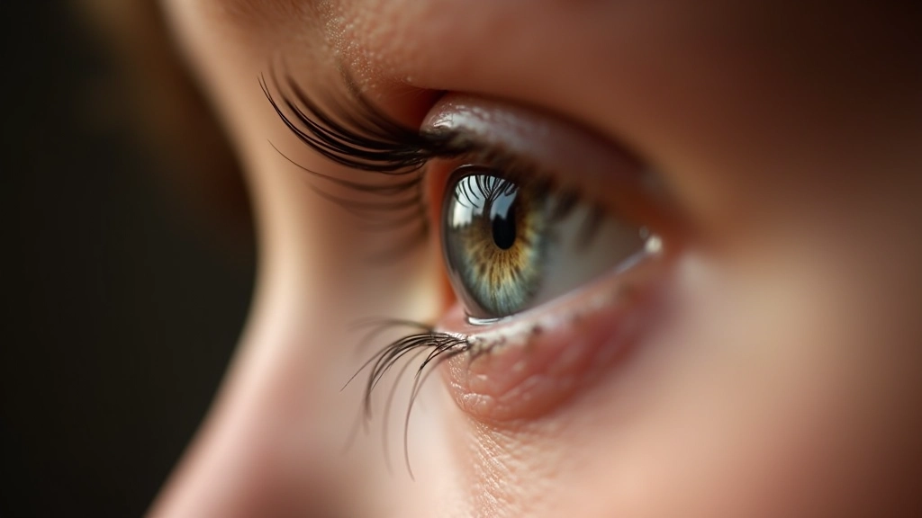 Detailed macro view of portrait showing proper sharpening technique with enhanced eye detail and natural skin texture without halos