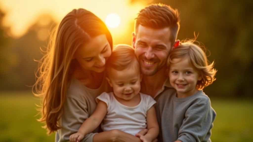 Family portrait session in outdoor park setting