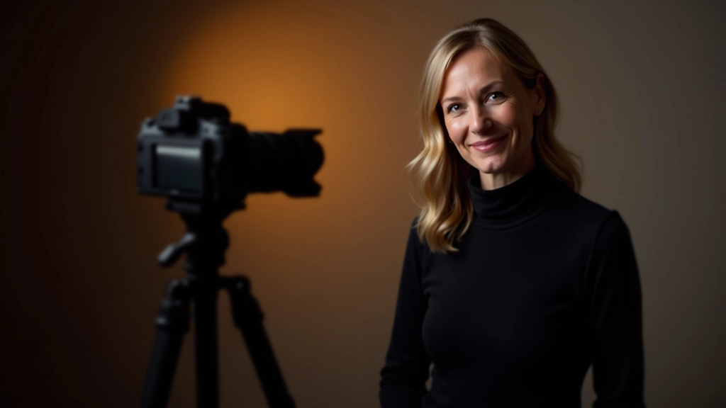 Marieke van den Berg working in her photography studio with professional lighting equipment and setup for portrait sessions